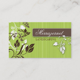 Paysage Carte de visite Brown Lime Feuilles Bande