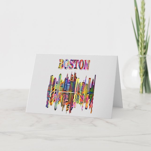 Paysage coloré de la carte Boston (Devant)