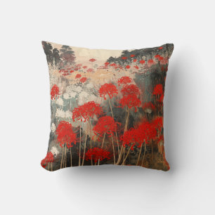 paysage coussin de lys d'araignée rouge