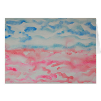 Paysage D'Aquarelle Abstraite Rose Et Bleu Clair