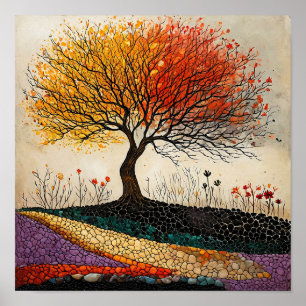 Paysage d'arbres colorés Art mural de la nature vi