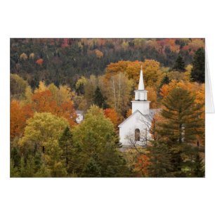 paysage d'automne avec église, Vermont, États-Unis