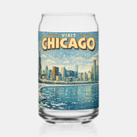 Paysage de Chicago et lac Michigan en hiver