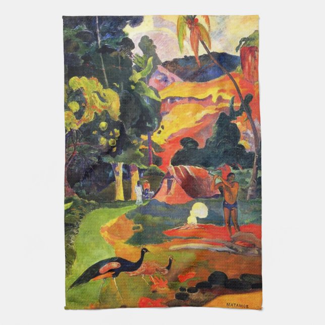 Paysage de Gauguin avec serviette de cuisine Peaco (Vertical)