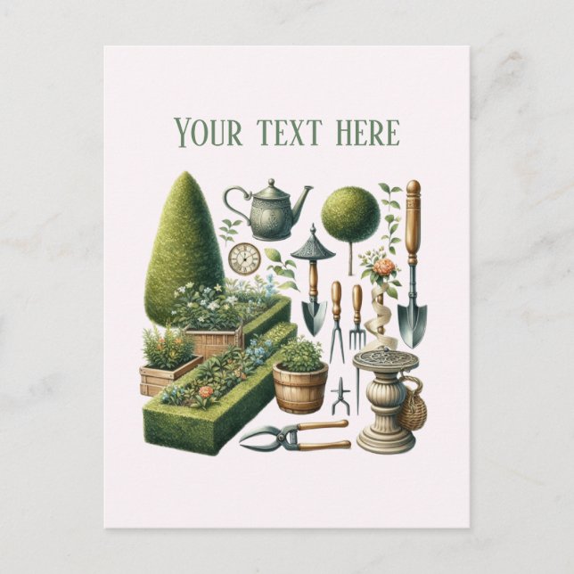 Paysage de jardinage cool carte postale personnali (Devant)