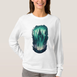 Paysage de la pinède T-shirt à manches longues pou