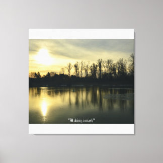 Paysage de la rivière Sunrise toile étirée Imprime