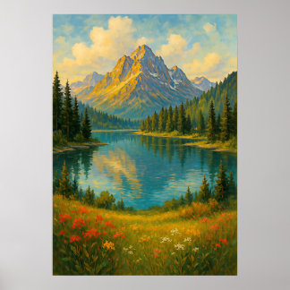 Paysage de lac de montagne Impression d'art | Scen