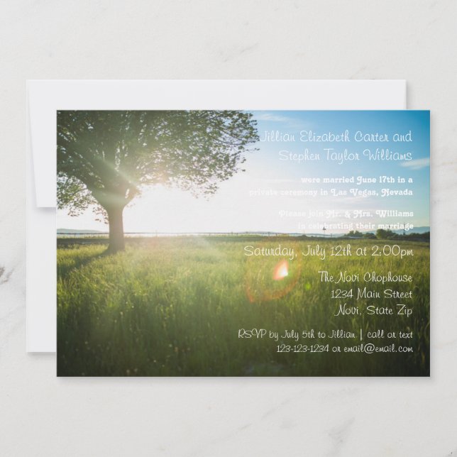 Paysage de l'arbre - Faire-part Mariage (Devant)