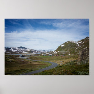 Paysage de montagne en affiche de la Norvège