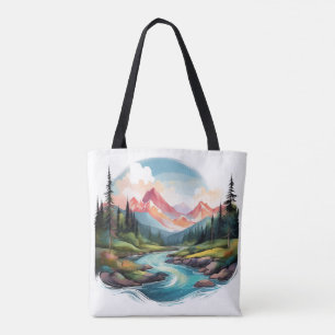 Paysage de montagne Serene avec Sac fourre-tout de