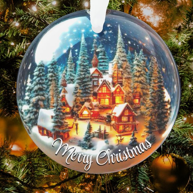 Paysage de Noël dramatique dans une boule transpar (Créateur téléchargé)