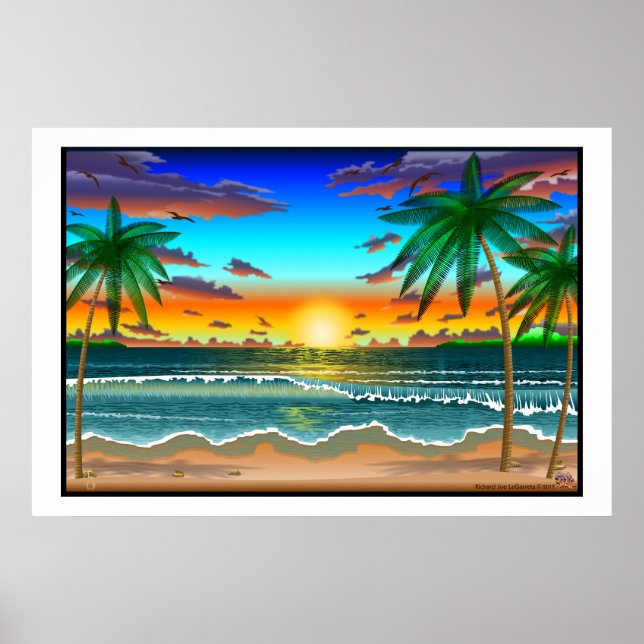 Paysage de plage un poster de la grâces grand (Devant)