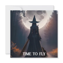 Paysage de sorcière d'automne avec carte de chat n