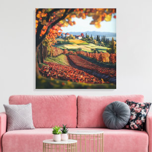 Paysage de vignoble de Toscane Italie sur toile te