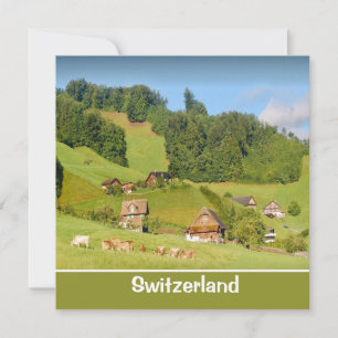 Paysage d'été en Suisse carte à plat
