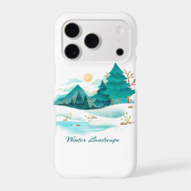 Paysage d'hiver iPhone vert / coque ipad