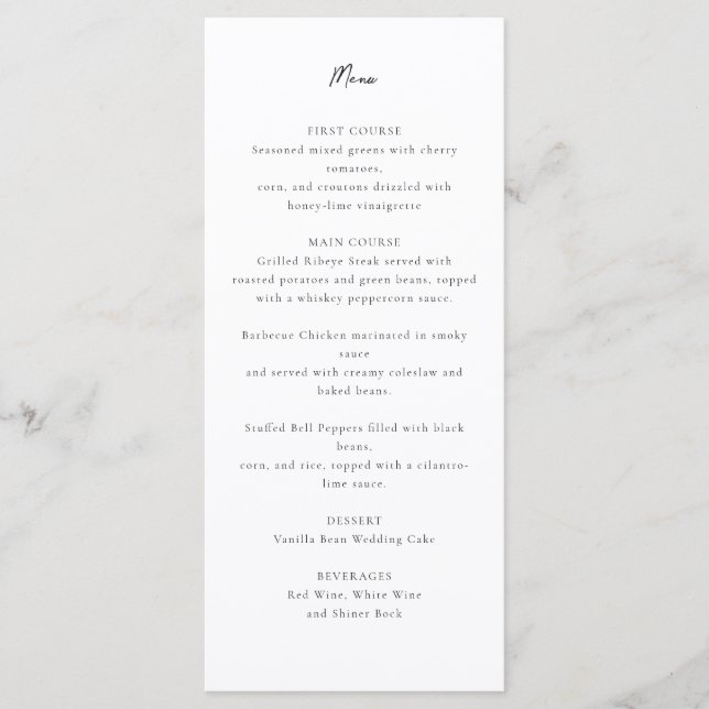 Paysage d'hiver menu mariage (Devant)
