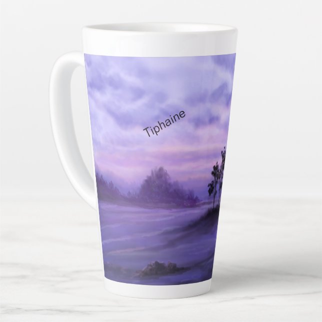 Paysage d'Imaginaire Mug en latte violet (Angle gauche)