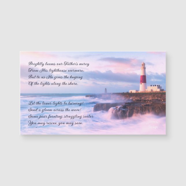 Paysage du phare Photo Inspirer Quote Magnet (Devant)