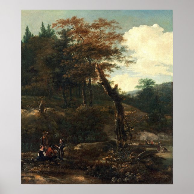Paysage en bois - Adam Pynacker Poster des Beaux-A (Devant)