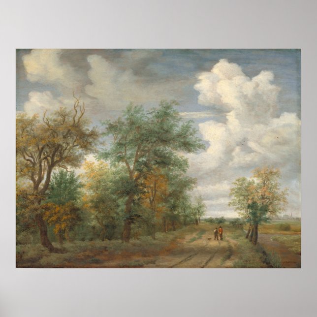 Paysage en bois, Meindert Hobbema Poster d'art (Devant)