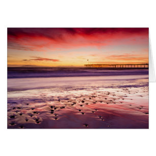 Paysage et jetée au coucher du soleil, CA