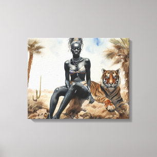 Paysage féminin africain toile étirée