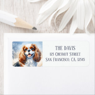 Paysage froid Aquarelle Cavalier King Charles