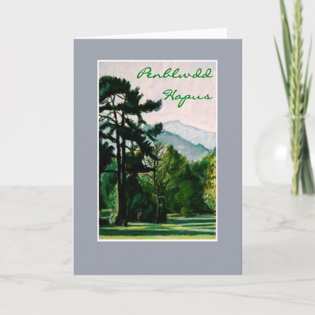 Paysage gallois, carte d'anniversaire : Salutation (Devant)