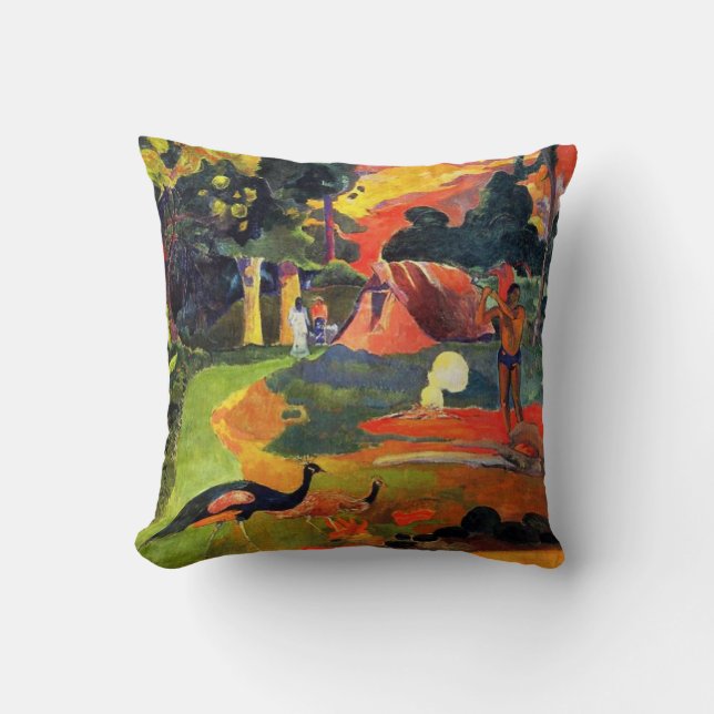 Paysage Gauguin avec Coussin Peacocks (Recto)