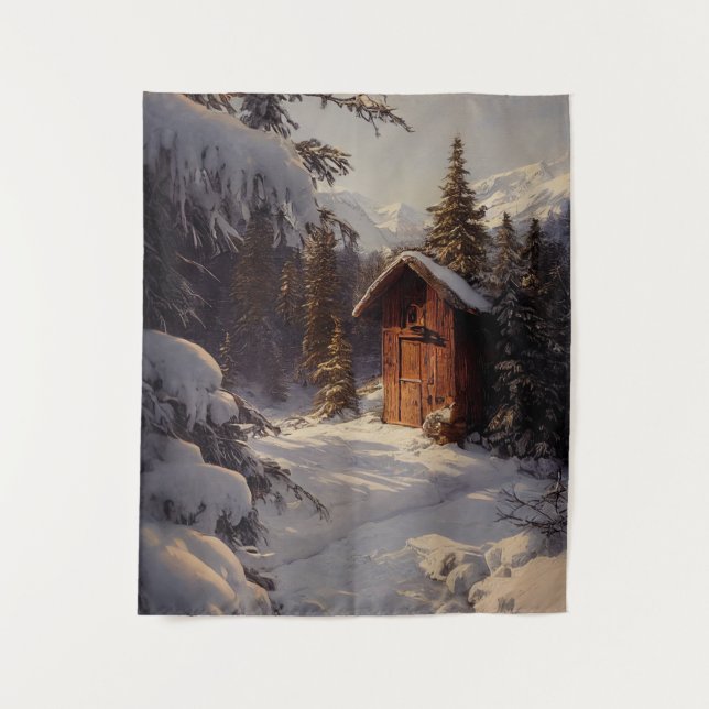 Paysage hivernal neige Tapisserie (Devant)