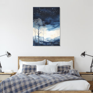 Paysage hivernal neige toile d'art