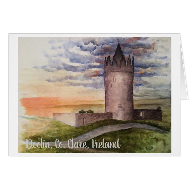 Paysage irlandais aquarelle, Doolin, comté de Clar (Devant Horizontal)