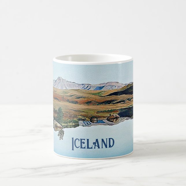 Paysage islandais peinture souvenir tasse à café (Centre)