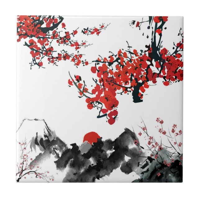 Paysage japonais Carreaux en céramique (Devant)