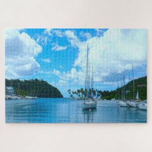 Paysage marin Sainte-Lucie. Jigsaw Puzzle