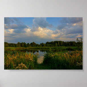 Paysage naturel Lac Biélorussie Poster