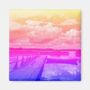 Paysage naturel Lac Sky Belarus Magnet