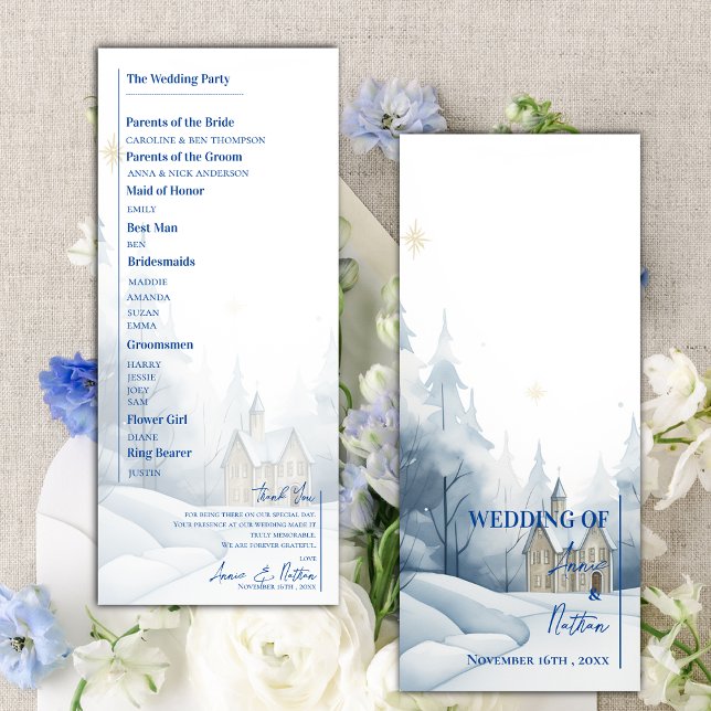 Paysage neigeux Programme de mariage hivernal (Snowy Landscape Winter Wedding Program)