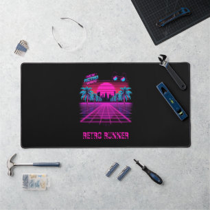 Paysage néon en grille Rétro Synthwave Vaporwave d