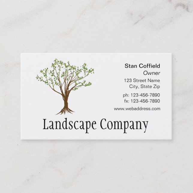 Paysage ou carte d'entreprise de services d'arbre (Devant)