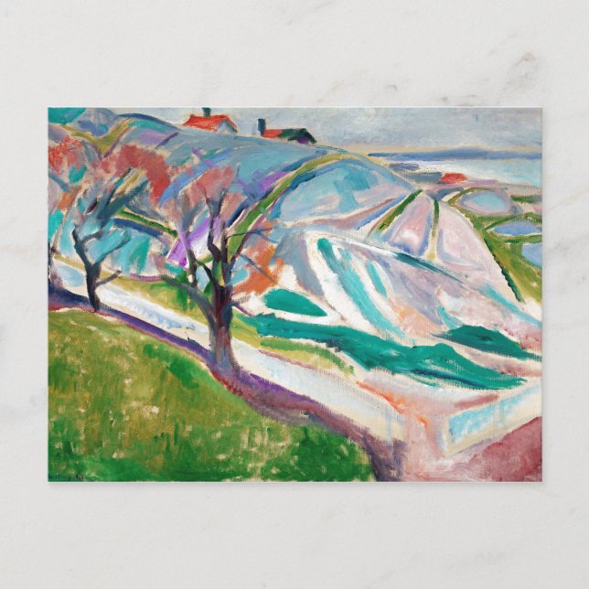Paysage Peinture Edward Munch Carte postale (Devant)