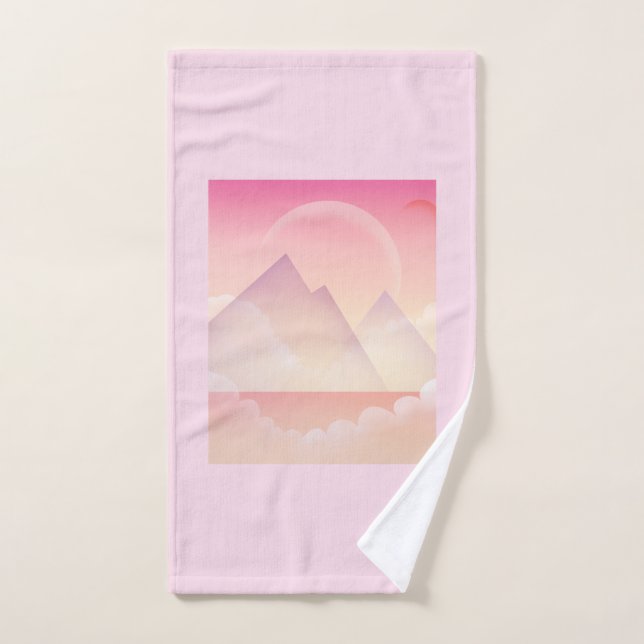 Paysage rêvé de la montagne Pastel (Serviette à main)