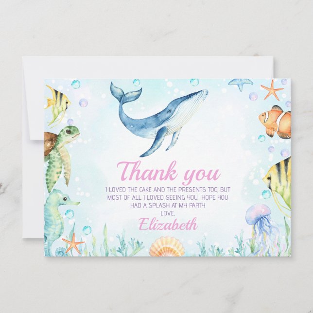 Paysage sous la mer Anniversaire Carte de remercie (Devant)