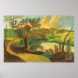 Paysage stylisé - Poster des Beaux-Arts américains