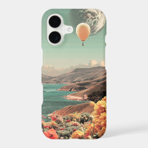 Paysage surréaliste avec ballons aérostatiques et 