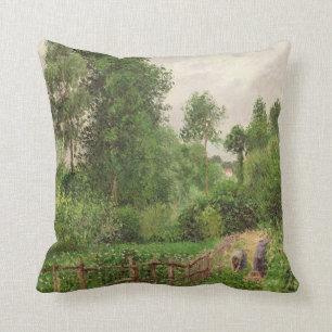 Paysage, temps gris a Eragny Throw Pillow