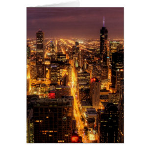 Paysage urbain de nuit de Chicago