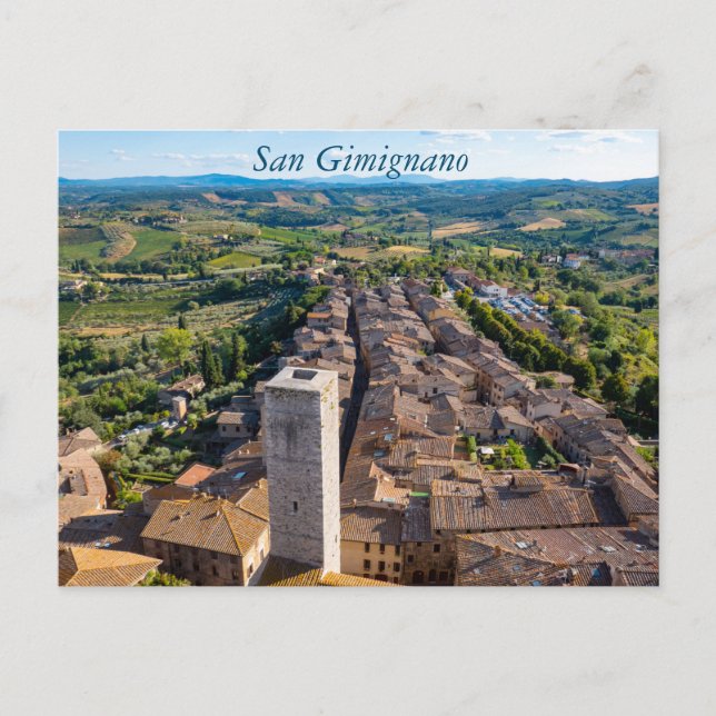 Paysage urbain de San Gimignano, carte postale de  (Devant)